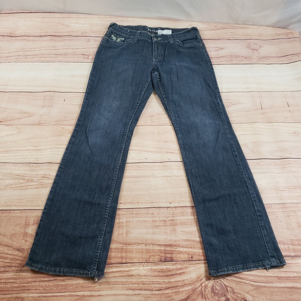 Petrol Jeans Women 30x34 Blue Bootcut Mid Rise Denim Casual Embroidered Ladies *